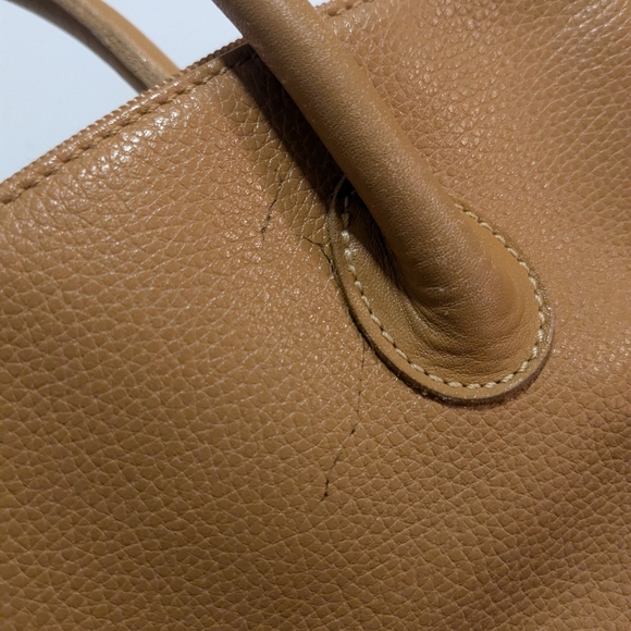 Longchamp Tan Pebble Leather Dome Handbag - Picture 4 of 12